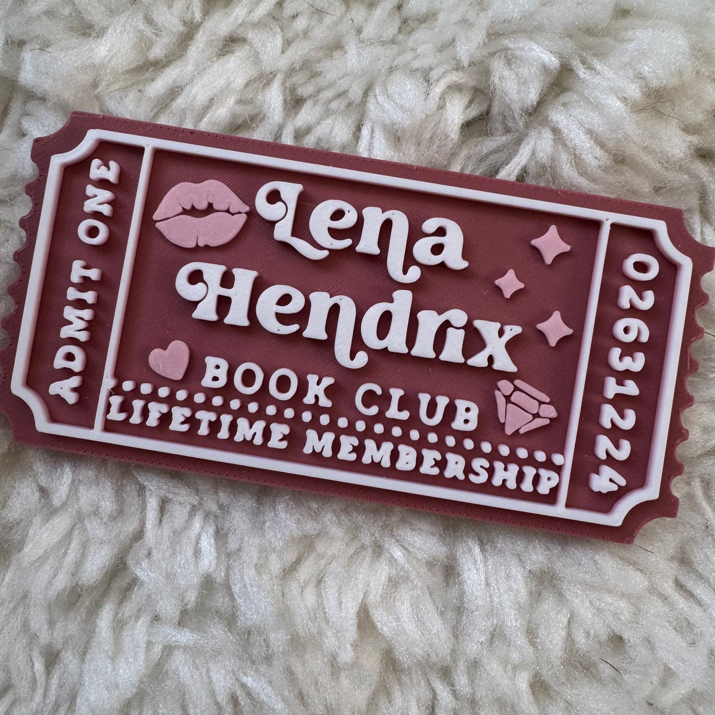 Lena Hendrix book club ticket